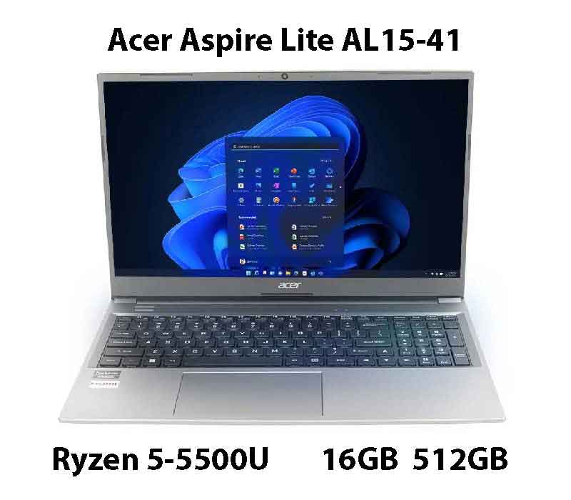 Acer Aspire Lite AL15-41, AMD Ryzen 5-5500U, Windows 11 Home, 16GB, 512GB SSD, 15.6