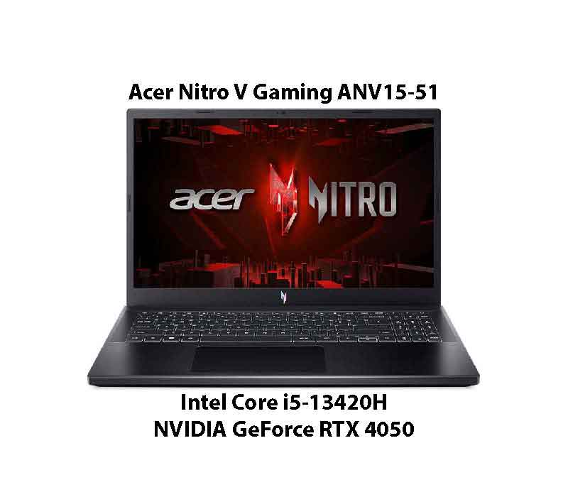 Acer Nitro V Gaming Laptop ANV15-51 with i5-13420H, RTX 4050 6GB GPU, 16GB 512GB, FHD 144Hz