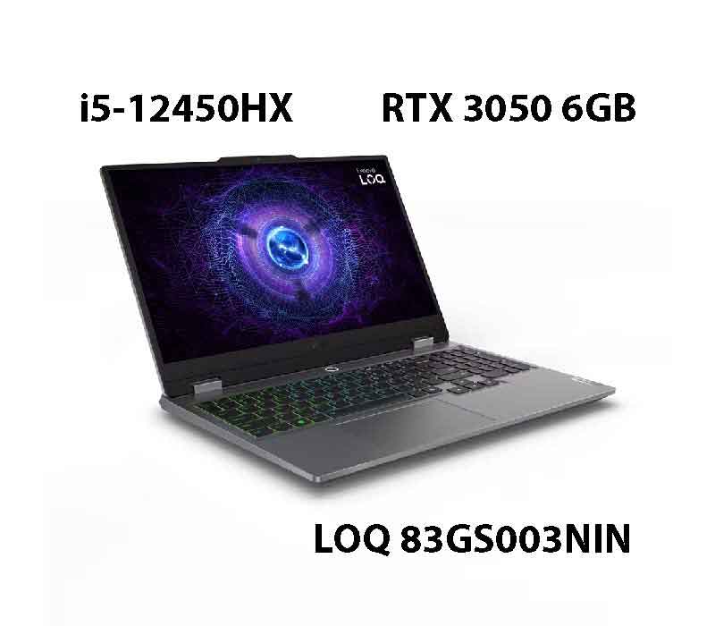 Lenovo LOQ 2024 83GS003NIN 12th Gen Intel Core i5-12450HX 16GB 512GB SSD RTX 3050 6GB Laptop