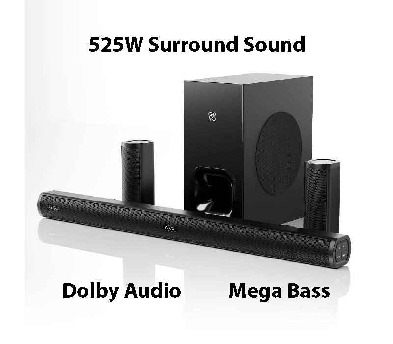 Govo GoSurround 980 525W Dolby Digital Soundbar, 5.1Ch, 6.5inch subwoofer