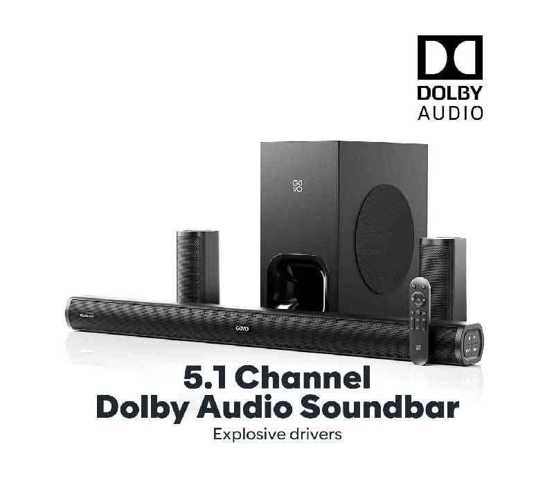 Govo GoSurround 990 525W Dolby Audio Soundbar, 5.1Ch, 6.5inch wireless subwoofer
