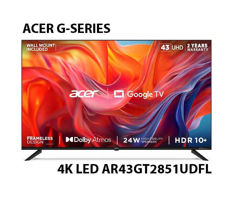 Acer 43 inches G Series 4K Ultra HD Smart LED Google TV AR43GT2851UDFL