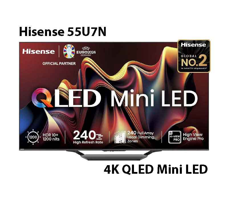 Hisense U7N Series 55 inches 4K Ultra HD Smart QLED Mini LED TV 55U7N